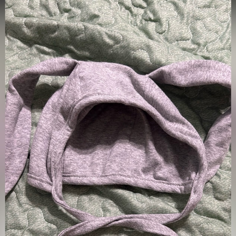 *$2 bundle add on* Grey baby bunny bonnet